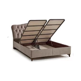 Mobilya Dükkanım Bianca 120x200 cm Başlıklı Sandıklı Tek Kişilik Baza Seti Bej