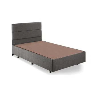Niron Yatak Silver 120x200 cm Başlıklı Sandıklı Tek Kişilik Baza Seti Gri