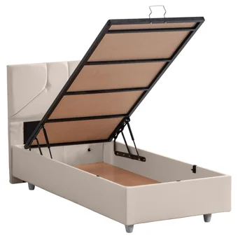 Setay Wick 120x200 cm Başlıklı Sandıklı Tek Kişilik Baza Seti Krem