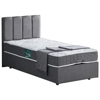 Setay Defne 90x200 cm Başlıklı Sandıklı Tek Kişilik Baza Seti Gri
