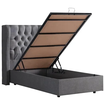 Setay Riga 100x200 cm Başlıklı Sandıklı Tek Kişilik Baza Seti Gri