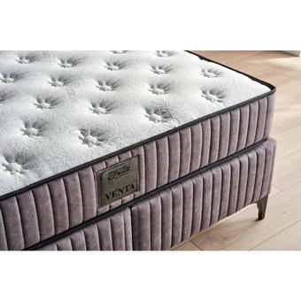 Mobilya Dükkanım Venta 120x200 cm Başlıklı Yataklı Sandıklı Tek Kişilik Baza Seti Siyah