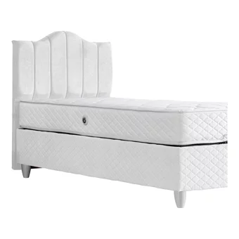 Setay Trend 90x190 cm Başlıklı Yataklı Sandıklı Tek Kişilik Baza Seti Beyaz