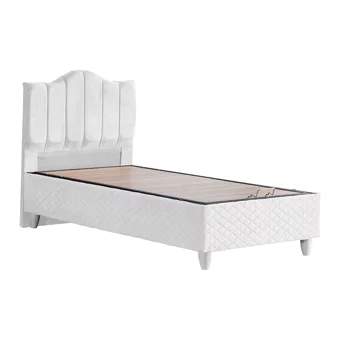 Setay Trend 90x190 cm Başlıklı Yataklı Sandıklı Tek Kişilik Baza Seti Beyaz