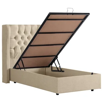 Setay Riga 90x200 cm Başlıklı Yataklı Sandıklı Tek Kişilik Baza Seti Krem