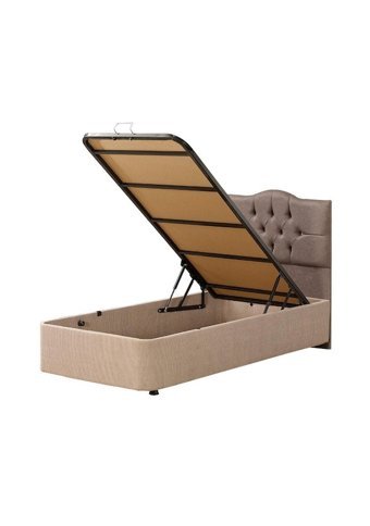 Mobilya Dükkanım Eko 120x200 cm Başlıklı Sandıklı Tek Kişilik Baza Seti Bej