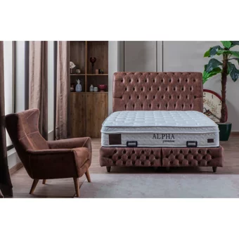 Decomo Home Alpha Premium 90x190 cm Başlıklı Yataklı Sandıklı Tek Kişilik Baza Seti Kahverengi