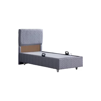 Setay Kristal 90x190 cm Başlıklı Sandıklı Tek Kişilik Baza Seti Gri