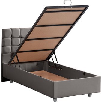 Setay Almada 90x190 cm Başlıklı Yataklı Sandıklı Tek Kişilik Baza Seti Gri