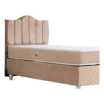 Setay Trend 90x190 cm Başlıklı Yataklı Sandıklı Tek Kişilik Baza Seti Bej