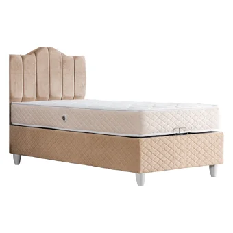 Setay Trend 90x190 cm Başlıklı Yataklı Sandıklı Tek Kişilik Baza Seti Bej