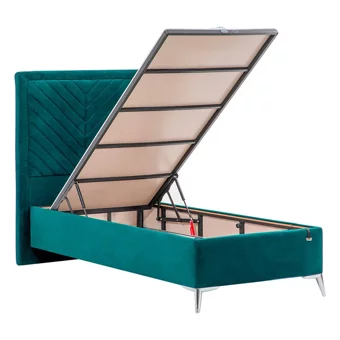 Weltew Yatak Platinium Care 100x200 cm Başlıklı Sandıklı Tek Kişilik Baza Seti Mavi