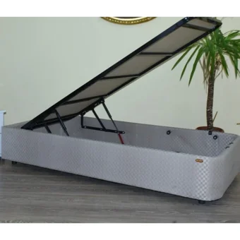 Bengi Ticaret 90x190 cm Başlıksız Sandıklı Tek Kişilik Baza Seti Gri