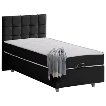 Cesur Tavira 90x190 cm Başlıklı Yataklı Sandıklı Tek Kişilik Baza Seti Antrasit