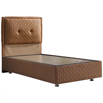 Setay Vectra 90x200 cm Başlıklı Sandıklı Tek Kişilik Baza Seti Kahverengi