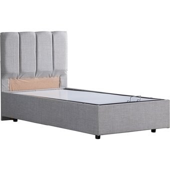 Setay Defne 90x190 cm Başlıklı Yataklı Sandıklı Tek Kişilik Baza Seti Açık Gri