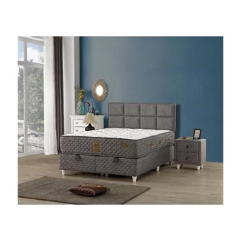 Mobilya Dükkanım Trend 90x200 cm Başlıklı Yataklı Sandıklı Tek Kişilik Baza Seti Siyah
