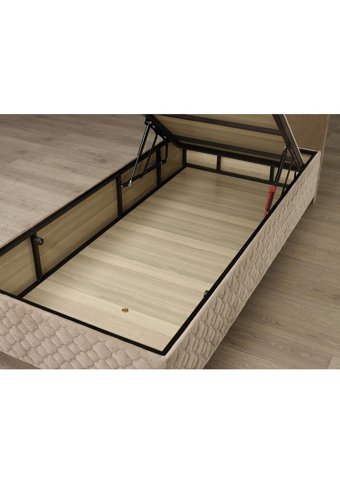 Relax 2 90x190 cm Başlıklı Sandıklı Tek Kişilik Baza Seti Krem