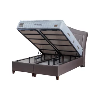 Decomo Home Monarch 140x190 cm Başlıklı Yataklı Sandıklı Tek Kişilik Baza Seti Gri