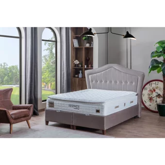 Decomo Home Monarch 140x190 cm Başlıklı Yataklı Sandıklı Tek Kişilik Baza Seti Gri