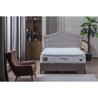 Decomo Home Monarch 140x190 cm Başlıklı Yataklı Sandıklı Tek Kişilik Baza Seti Gri
