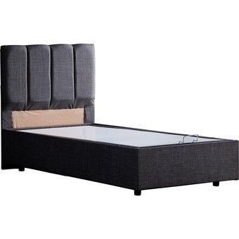Setay Defne 120x200 cm Başlıklı Yataklı Sandıklı Tek Kişilik Baza Seti Antrasit