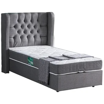 Setay Riga 90x200 cm Başlıklı Sandıklı Tek Kişilik Baza Seti Gri