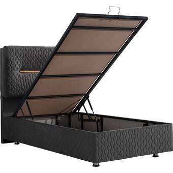 Setay Astra 90x190 cm Başlıklı Sandıklı Tek Kişilik Baza Seti Antrasit