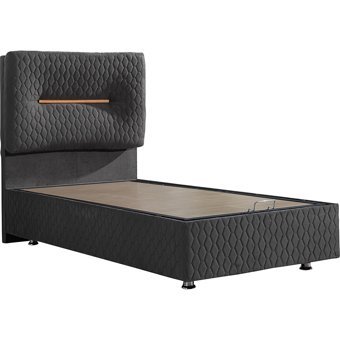Setay Astra 90x190 cm Başlıklı Sandıklı Tek Kişilik Baza Seti Antrasit