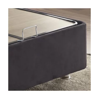 Niron Yatak Ela 90x200 cm Başlıksız Sandıklı Tek Kişilik Baza Seti Siyah