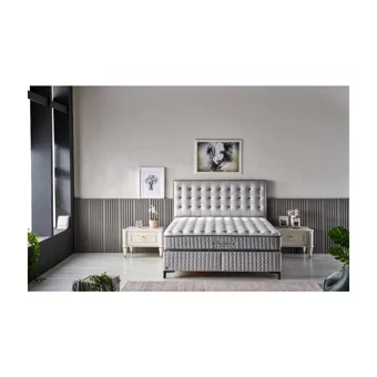 Mobilya Dükkanım Rönesans 90x190 cm Başlıklı Yataklı Sandıklı Tek Kişilik Baza Seti Beyaz