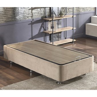 Niron Yatak Rama 80x180 cm Başlıklı Sandıklı Tek Kişilik Baza Seti Kahverengi
