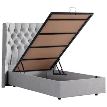 Setay Matilda 100x200 cm Başlıklı Yataklı Sandıklı Tek Kişilik Baza Seti Açık Gri