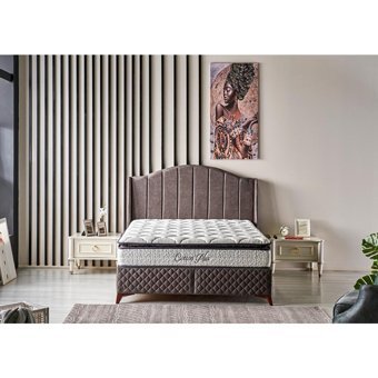 Mobilya Dükkanım Cotton Plus 100x200 cm Başlıklı Yataklı Sandıklı Tek Kişilik Baza Seti Gri