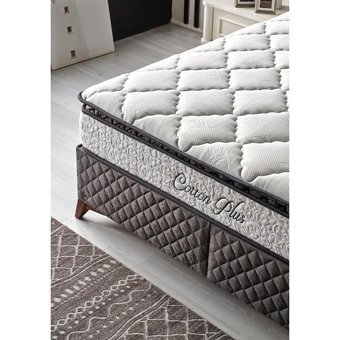 Mobilya Dükkanım Cotton Plus 100x200 cm Başlıklı Yataklı Sandıklı Tek Kişilik Baza Seti Gri