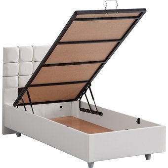 Setay Almada 100x200 cm Başlıklı Yataklı Sandıklı Tek Kişilik Baza Seti Beyaz