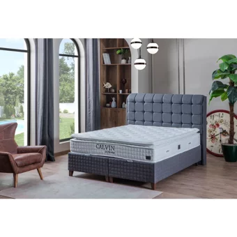 Decomo Home Hermes 120x200 cm Başlıklı Yataklı Sandıklı Tek Kişilik Baza Seti Gri