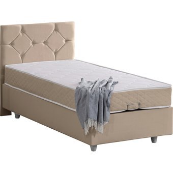 Setay Glamis 90x190 cm Başlıklı Yataklı Sandıklı Tek Kişilik Baza Seti Bej