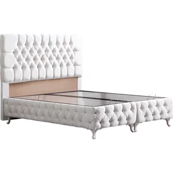Setay Roma 100x200 cm Başlıklı Yataklı Sandıklı Tek Kişilik Baza Seti Krem
