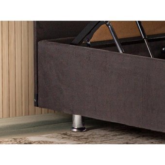Niron Ela 100x200 cm Başlıksız Sandıklı Tek Kişilik Baza Seti Antrasit