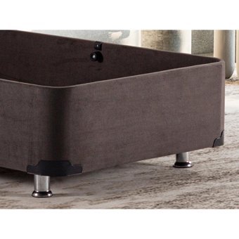 Niron Ela 100x200 cm Başlıksız Sandıklı Tek Kişilik Baza Seti Antrasit