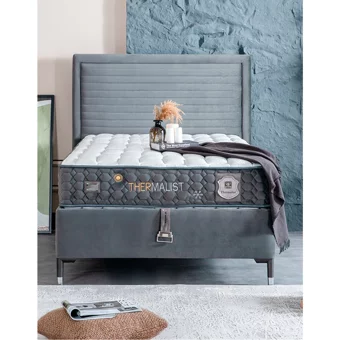 Weltew Yatak Thermalist 100x200 cm Başlıklı Sandıklı Tek Kişilik Baza Seti Siyah