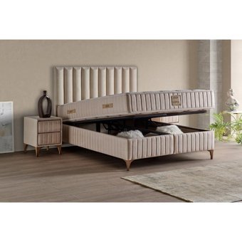 Mobilya Dükkanım Lidya 100x200 cm Başlıksız Sandıklı Tek Kişilik Baza Seti Beyaz