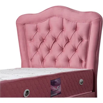 Setay Camelli 90x190 cm Başlıklı Yataklı Sandıklı Tek Kişilik Baza Seti Pembe