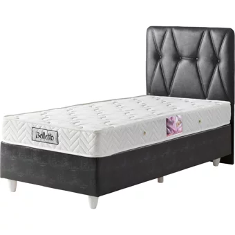 Belletto 100x200 cm Başlıklı Yataklı Sandıklı Tek Kişilik Baza Seti Siyah