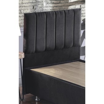 Niron Yatak Piano Lite 80x200 cm Başlıklı Sandıklı Tek Kişilik Baza Seti Siyah