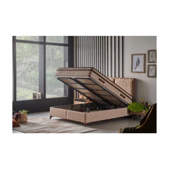 Mobilya Dükkanım Therapy Xl 90x190 cm Başlıksız Sandıklı Tek Kişilik Baza Seti Krem