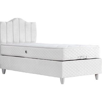 Setay Trend 100x200 cm Başlıklı Yataklı Sandıklı Tek Kişilik Baza Seti Beyaz