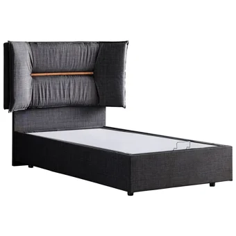 Setay Lizbon 90x200 cm Başlıklı Sandıklı Tek Kişilik Baza Seti Antrasit