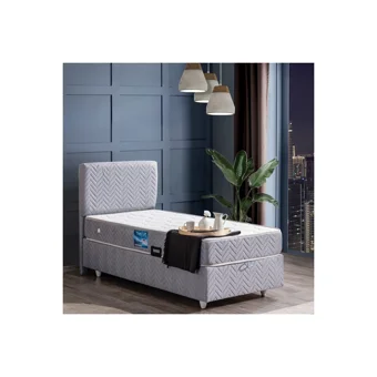 Setay Kristal 100x200 cm Başlıklı Sandıklı Tek Kişilik Baza Seti Gri